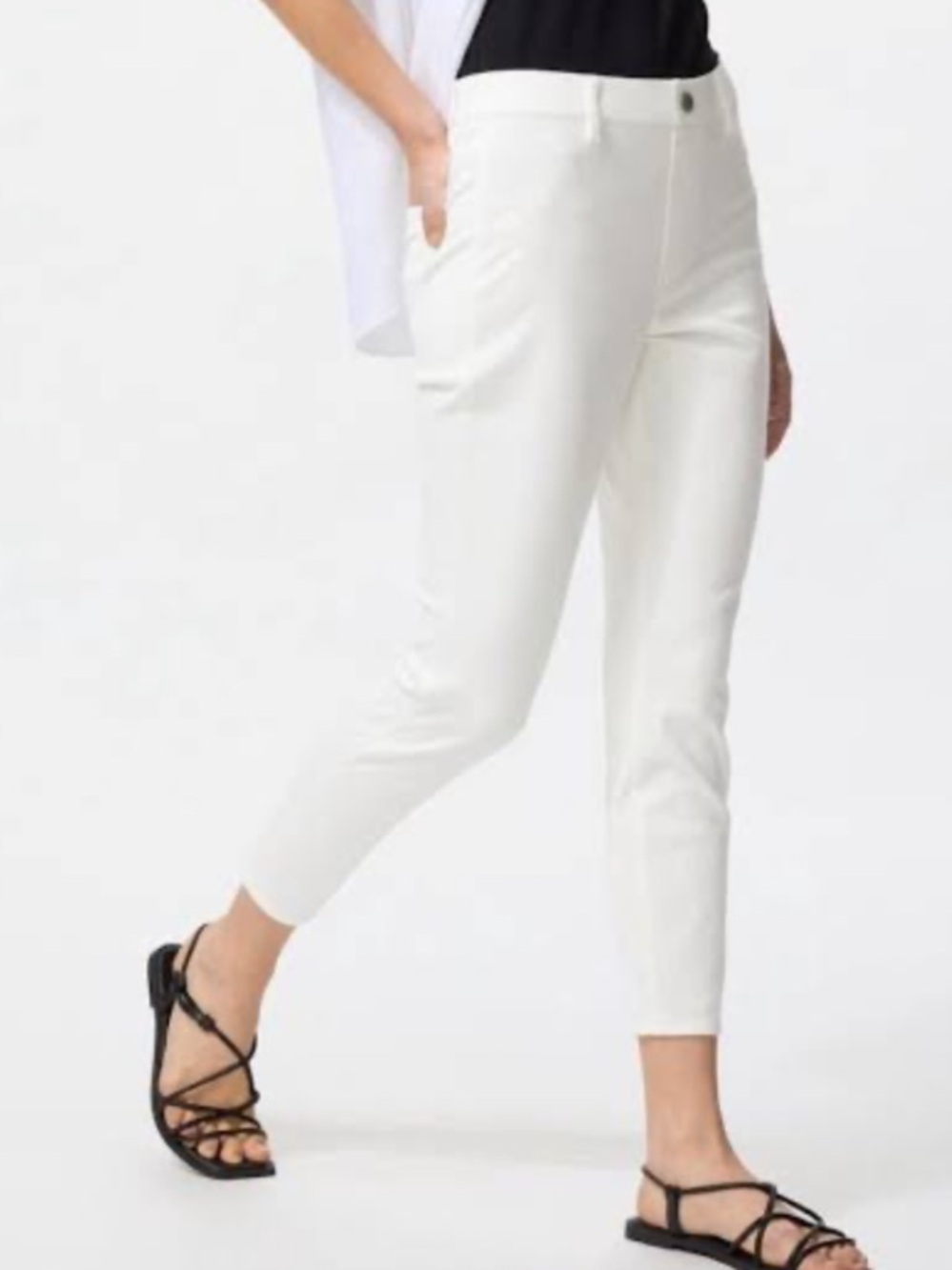 UNIQLO Cropped Leggings Pants - White - Picture 1 of 6